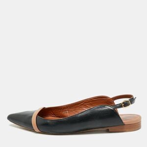 Malone Souliers Marion Luwolt Black/beige Leather Slingback Flats Size 36.5